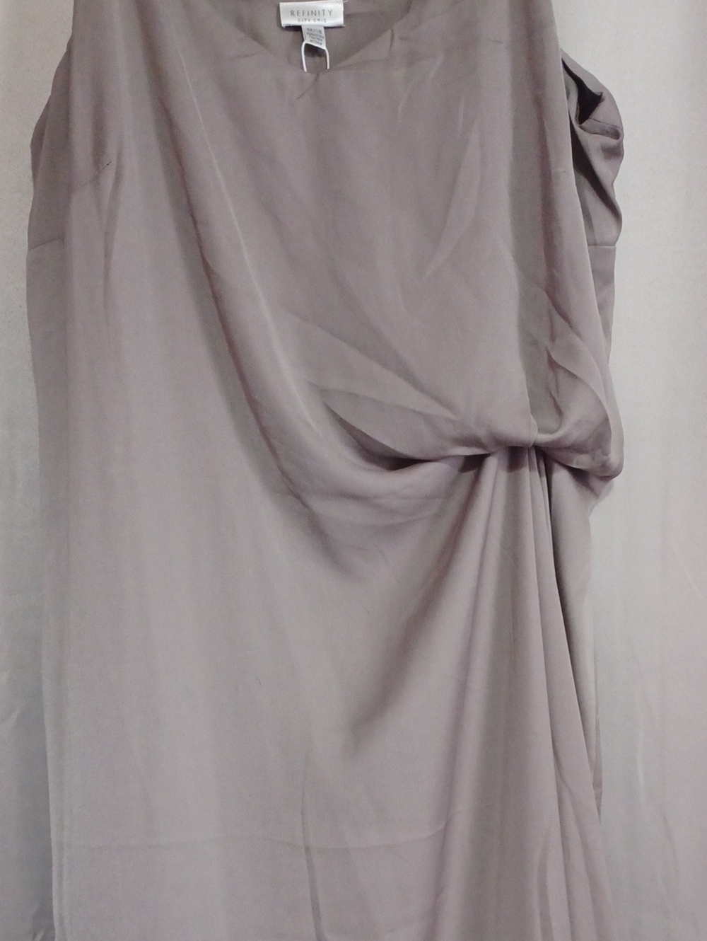 Refinity Taupe Slip Midi Dress Twist Front Detail Boho Chic NWT Plus Size 18 - Picture 6 of 14